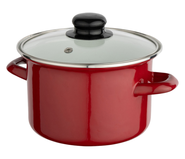 Altom Garnek emaliowany 18 cm 1,9 l pokrywka merlot indukcja - 1611125 - zdjęcie 2